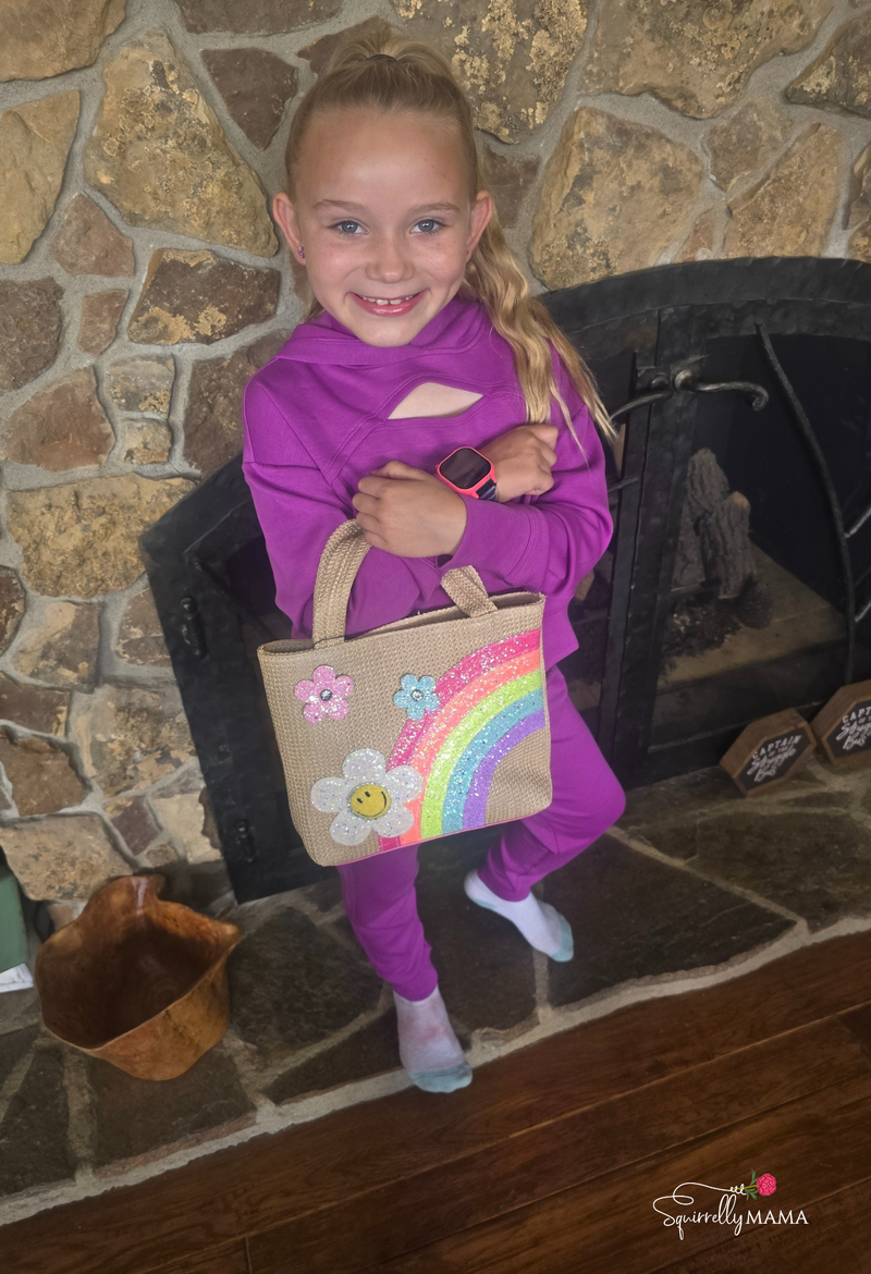 Rainbow Daisy Straw Mini Tote Bag