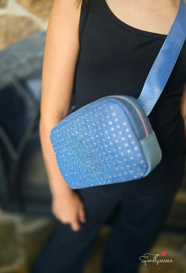 Rhinestone Denim Fanny Pack