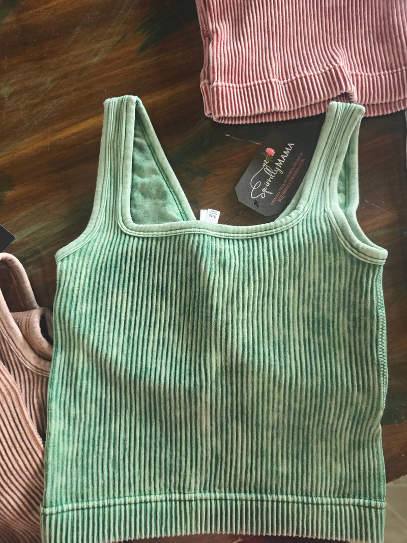 Alex Cropped Tank w/ Pads: Multiple Colors