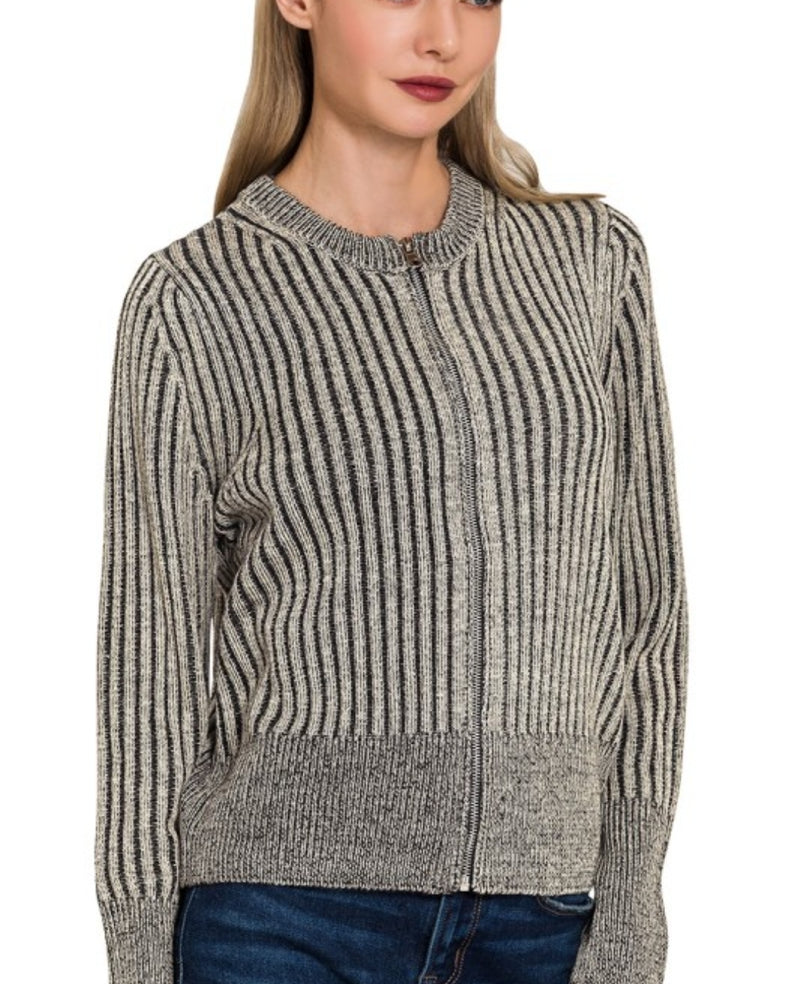 Tamara Two Tone Zip Sweater - Multiple