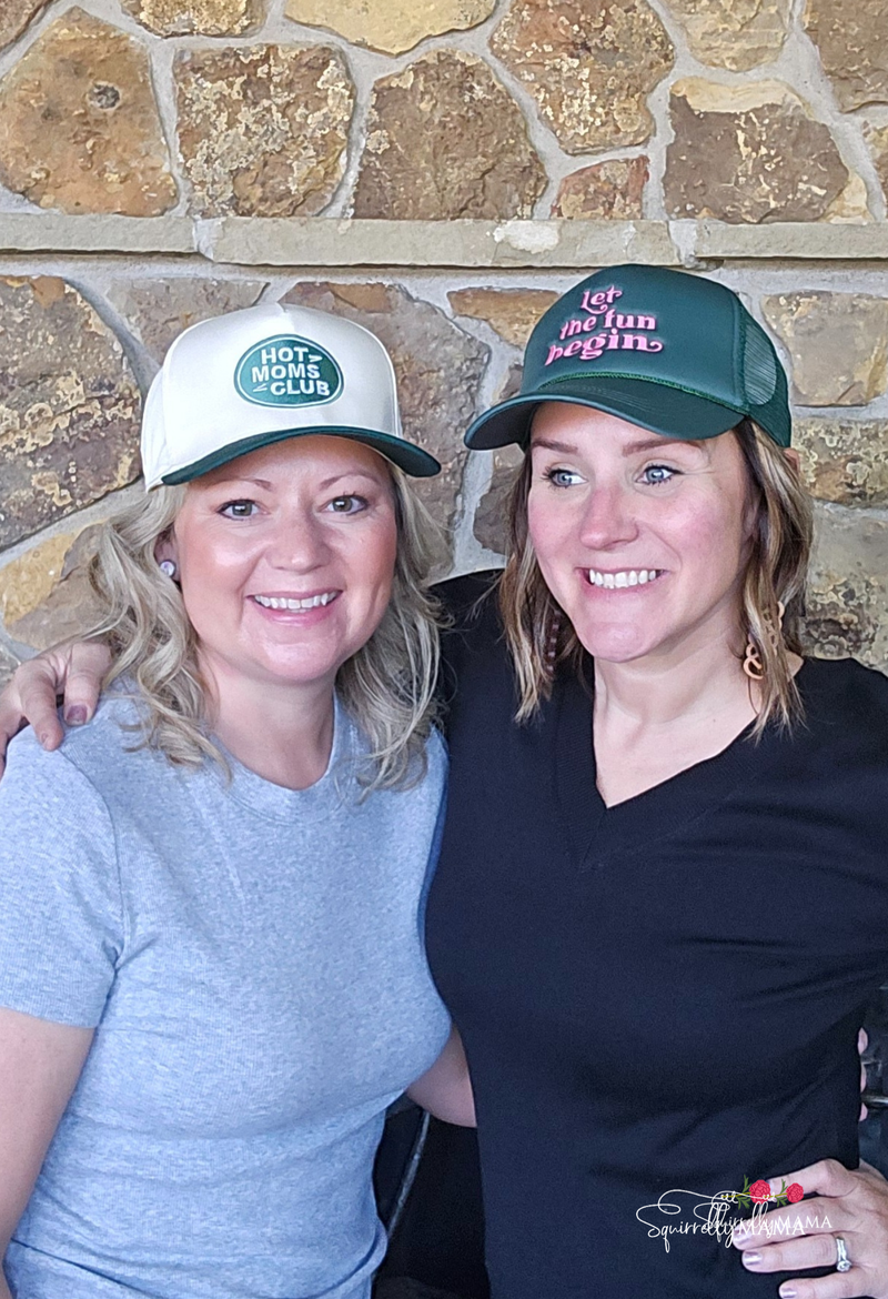 Hot Mom's Club Trucker hat- Green/Beige