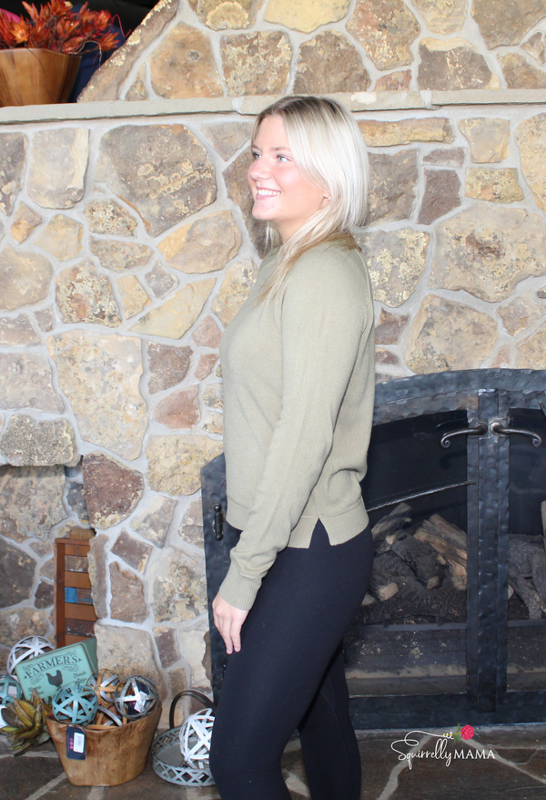 Slit Pullover Sweater