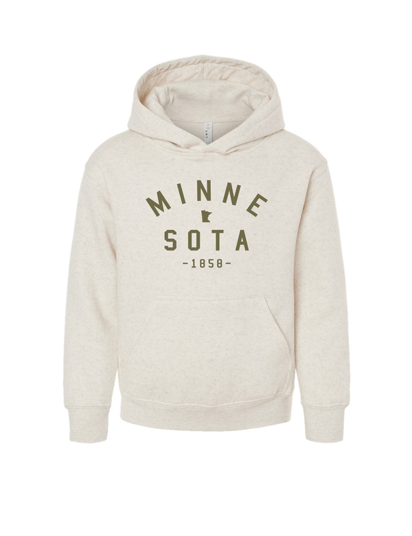 Minnesota Youth Hoodie- Oatmeal/Olive