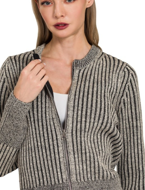 Tamara Two Tone Zip Sweater - Multiple