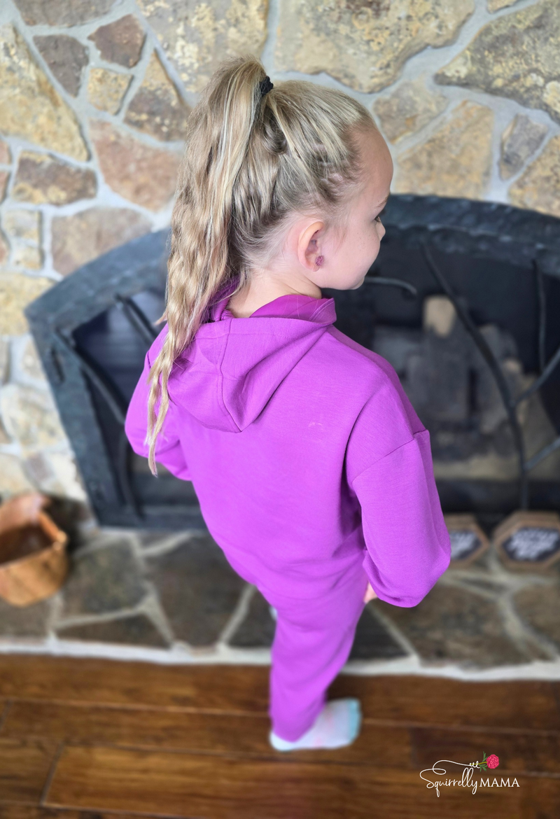 Girls Scuba Front Keyhole Hoodie and Jogger Set