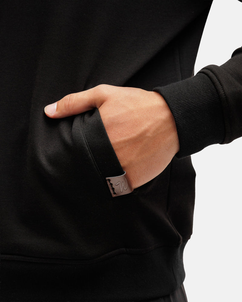 Mens Waggle Quarter Zip- Black