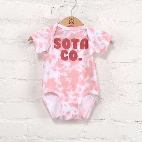 Tie Dye Sota Onesie-Pink