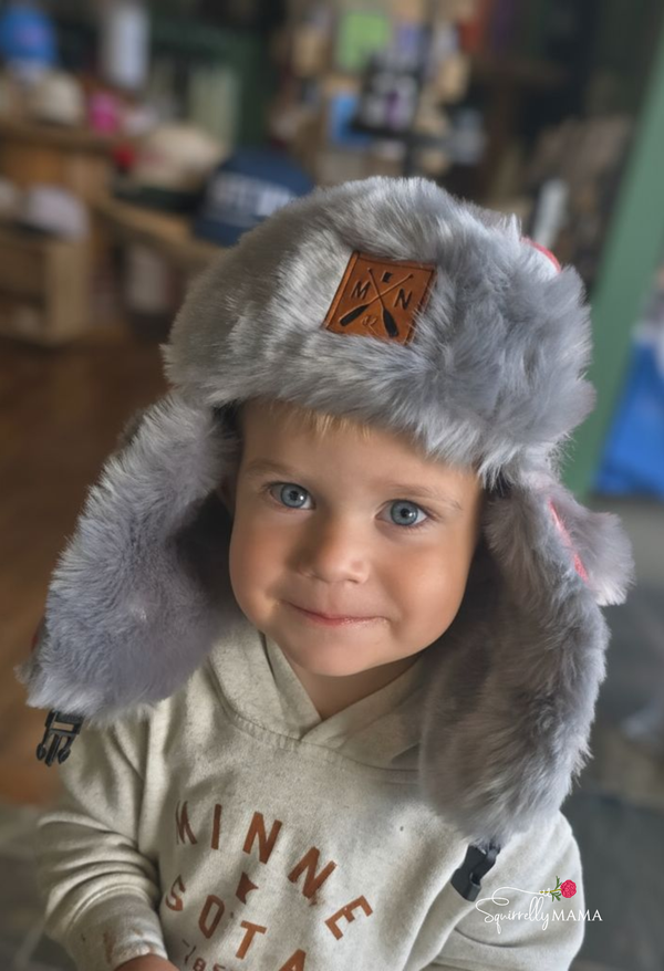 MN Trapper Hat- Red/White/Gray