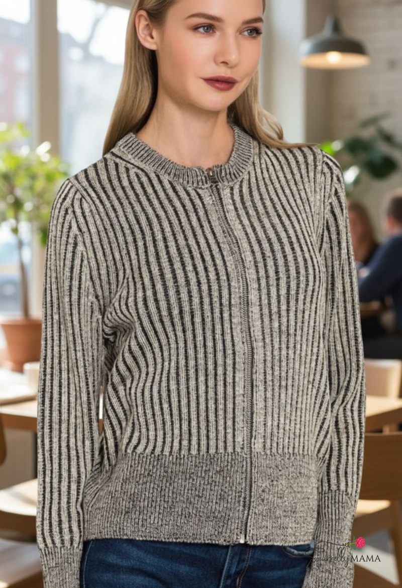 Tamara Two Tone Zip Sweater - Multiple