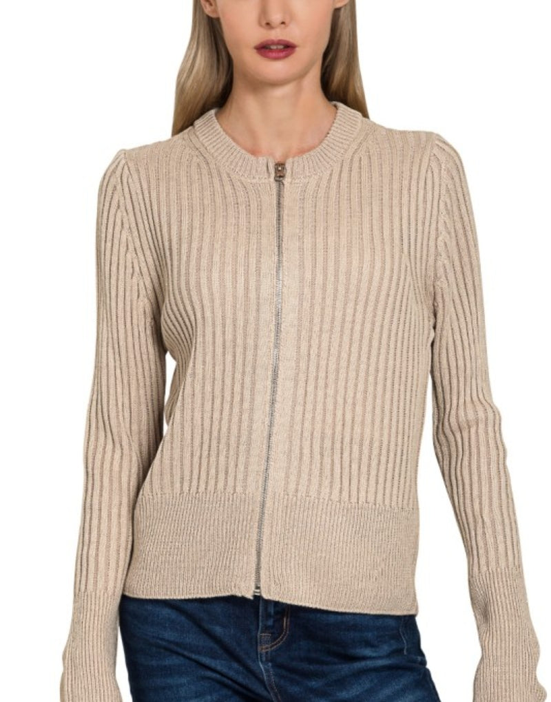 Tamara Two Tone Zip Sweater - Multiple