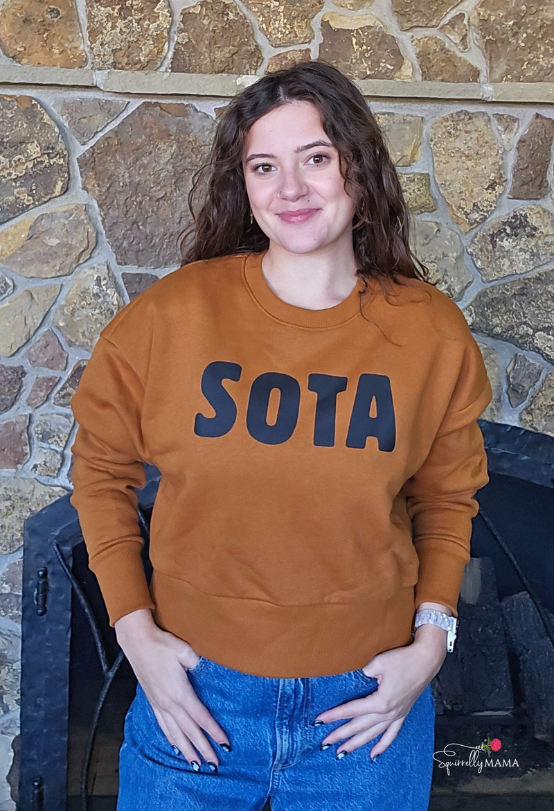 Sota Cropped Crew- Camel