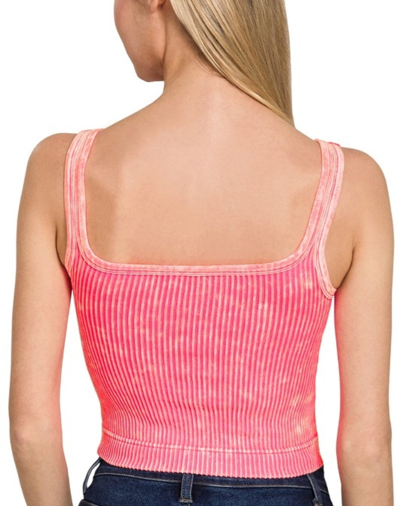 Alex Cropped Tank w/ Pads: Multiple Colors