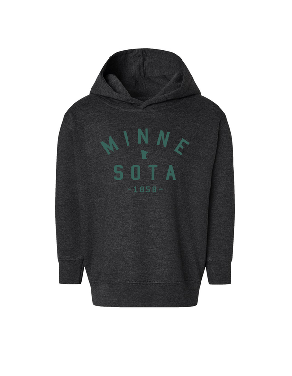 Minnesota Toddler Hoodie- Charcoal/Sage
