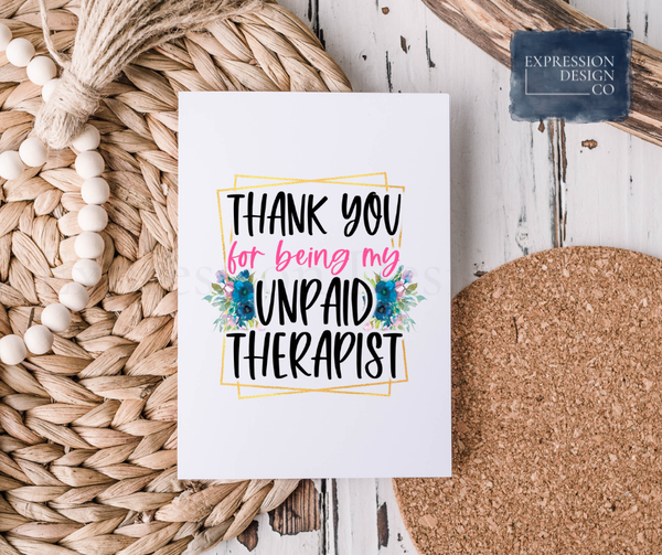 Unpaid Therapist Card