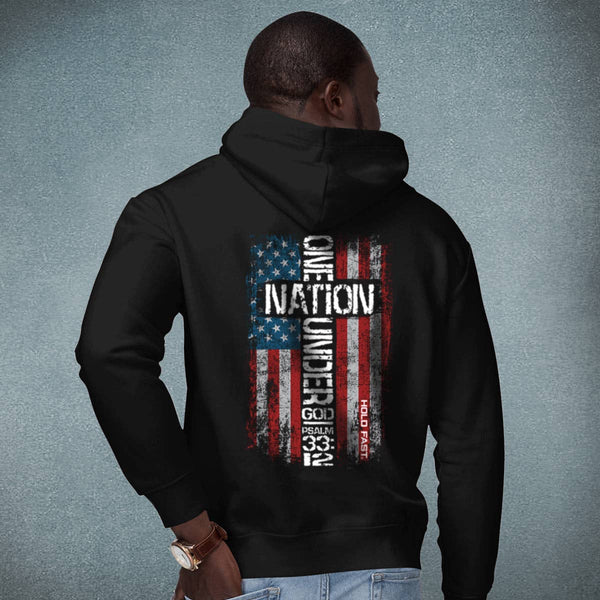 HOLD FAST Mens Zip Hooded Sweatshirt One Nation