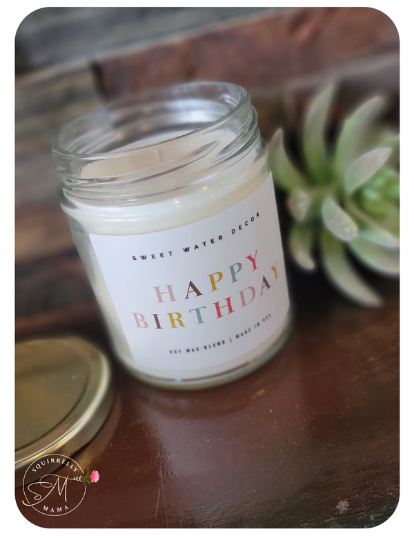 happy birthday soy candle