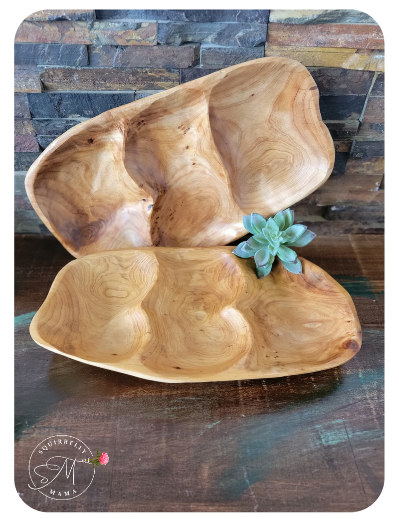 Duvided wooden platter