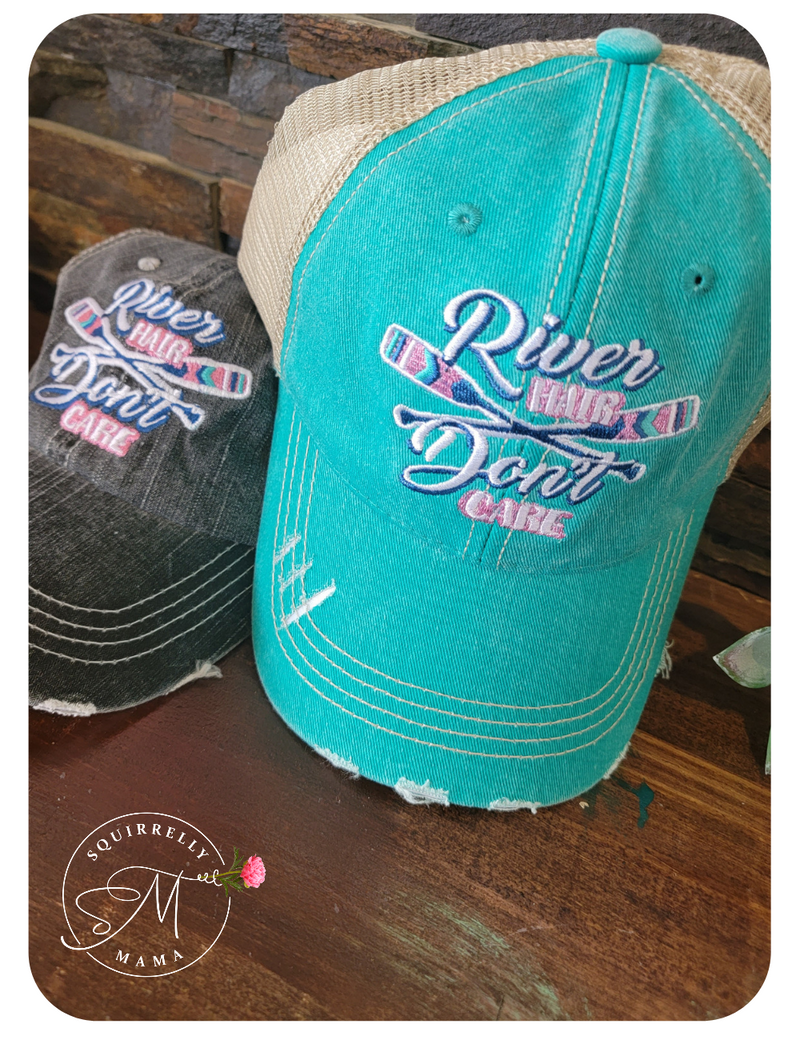 River Hair Don't Care Trucker Hats-Multople Colors