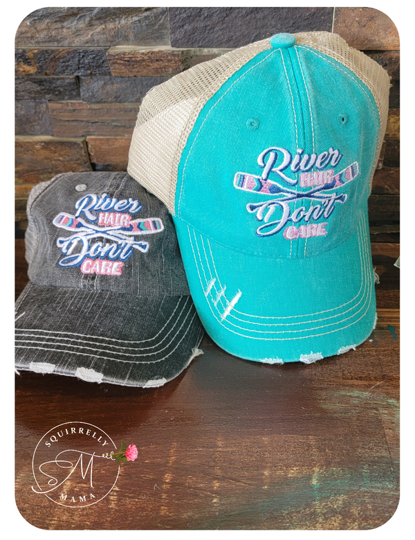 River hair trucker hat