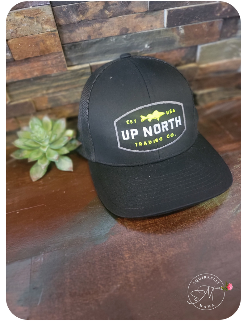 Up North Trading Co Walleye Hat- Black