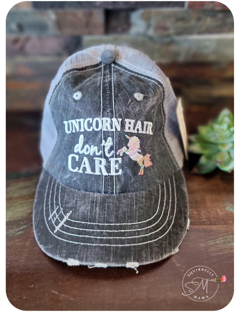 Unicorn Hair Don't Care KIDS Hats