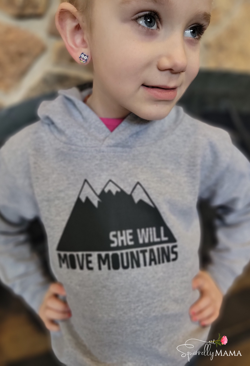 She will move mountains girls hoodie