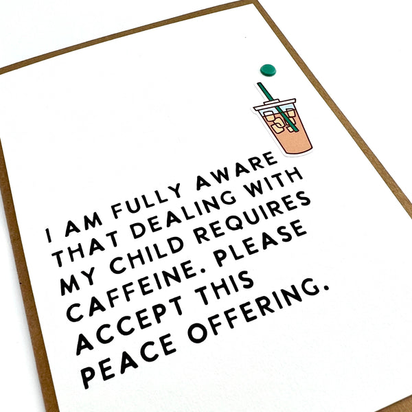 Teacher Coach Daycare Child Requires Caffeine funny card