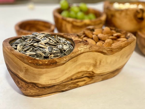 Rustic Olive Wood Nut Bowl