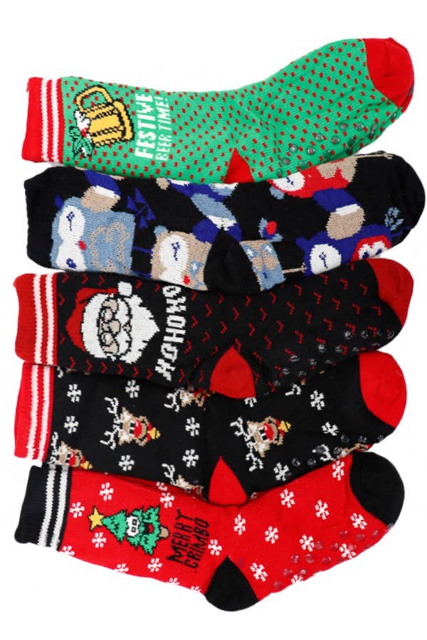 Christmas Festive Sherpa Fur Lined Indoor Socks