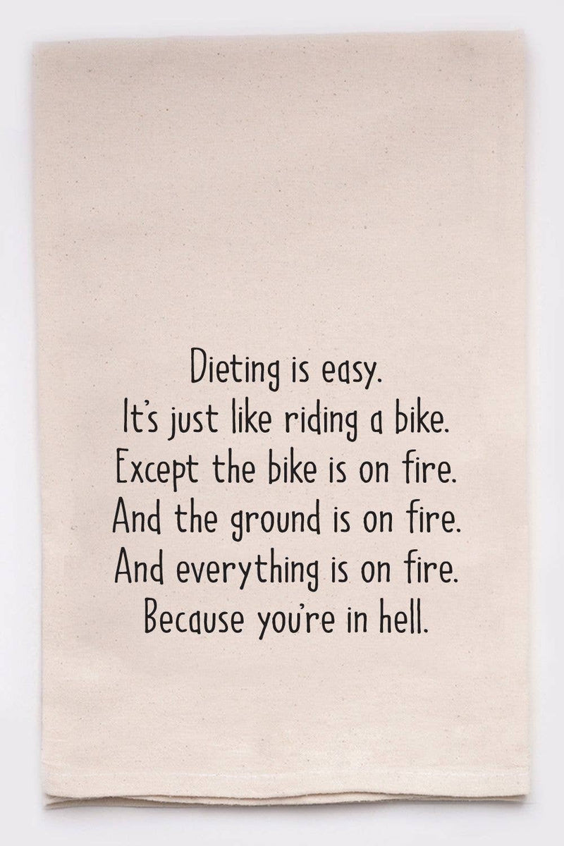 Dieting Is Easy Sassy and Funny Kitchen Tea Towel
