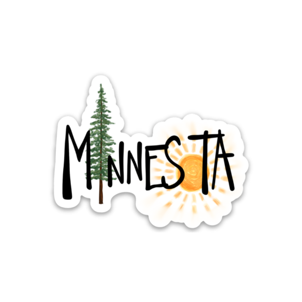 Minnesota Trees & Sun - Sticker