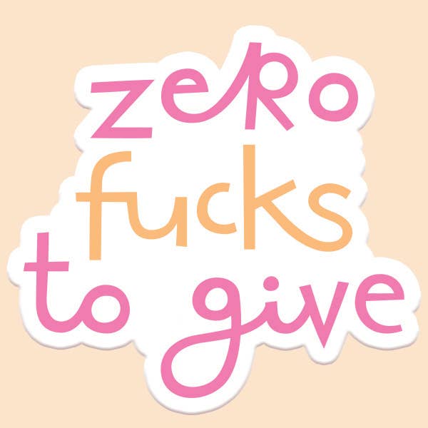 Zero F*cks to Give Funny Sticker Decal