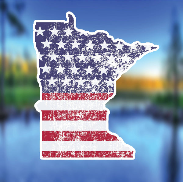 Minnesota USA Flag Vinyl Sticker