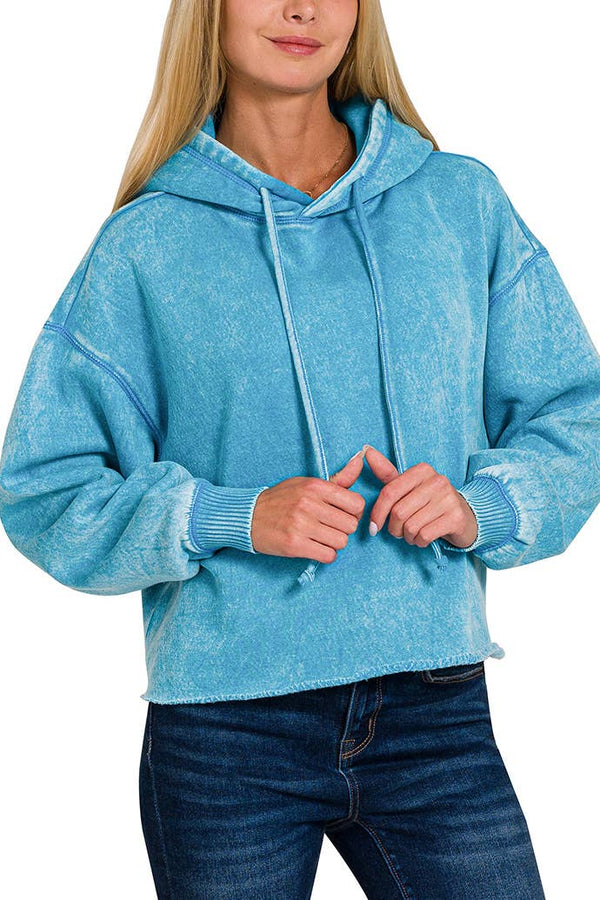 Allie Cropped Hoodie- Multiple Colors
