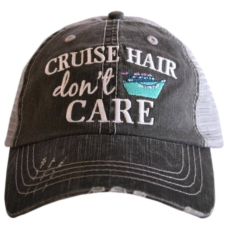 Cruise Hair Don't Care Wholesale Trucker Hats in Gray