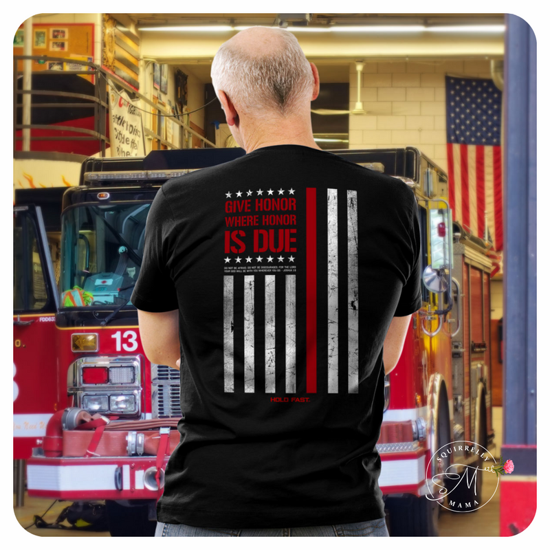 Hold Fast Men's T-Shirt Firefighter Flag