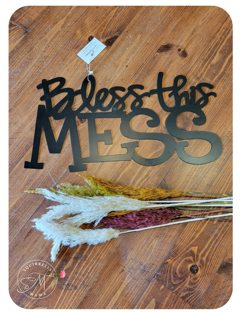 bless this mess metal wall art