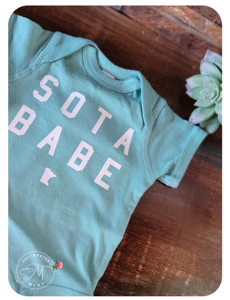 Faded Teal Sota Babe Onesie