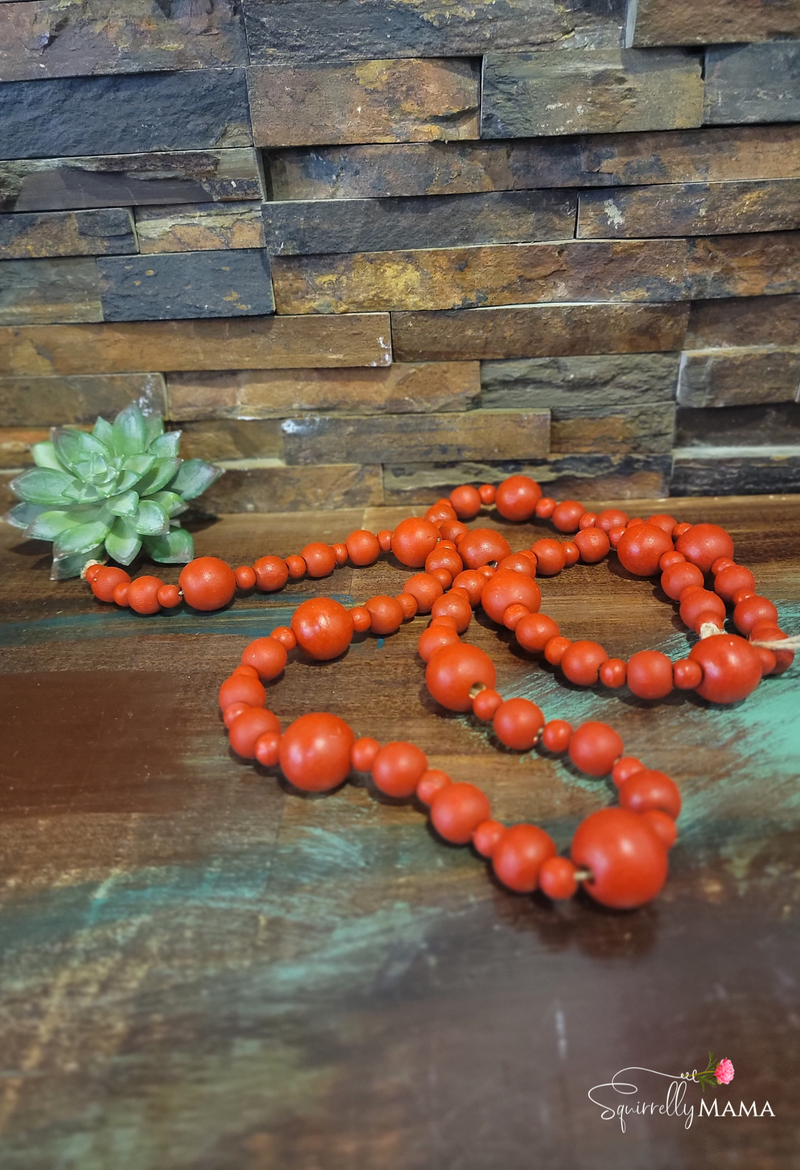 Wooden Beads- Red