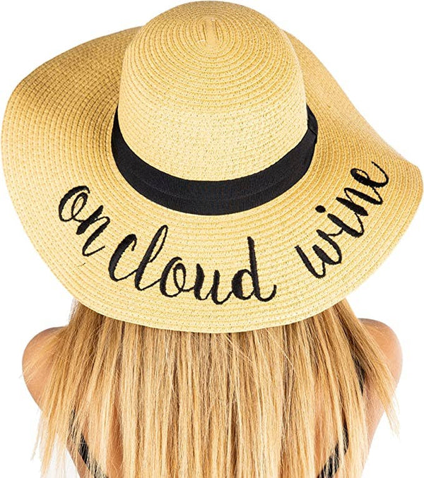 Embroidered Sun Hat - On Cloud Wine