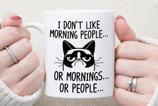 I Don't Like Morning People Funny Coffee Mug
