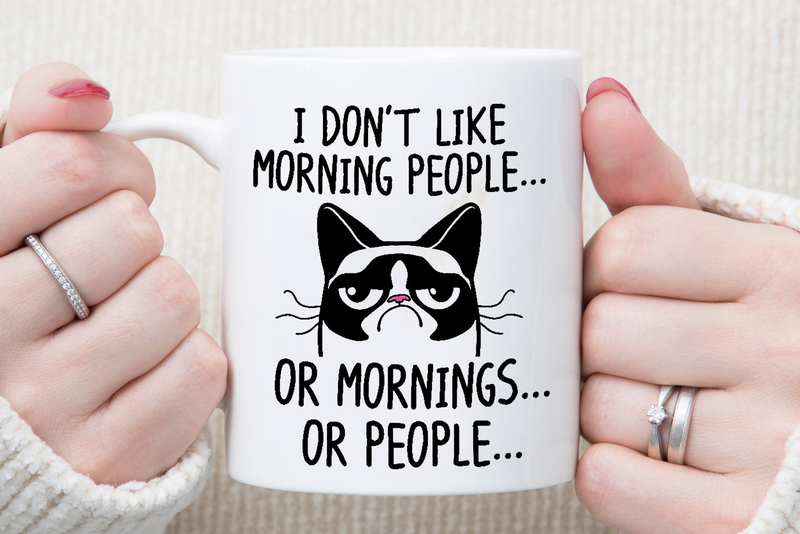 I Don't Like Morning People Funny Coffee Mug