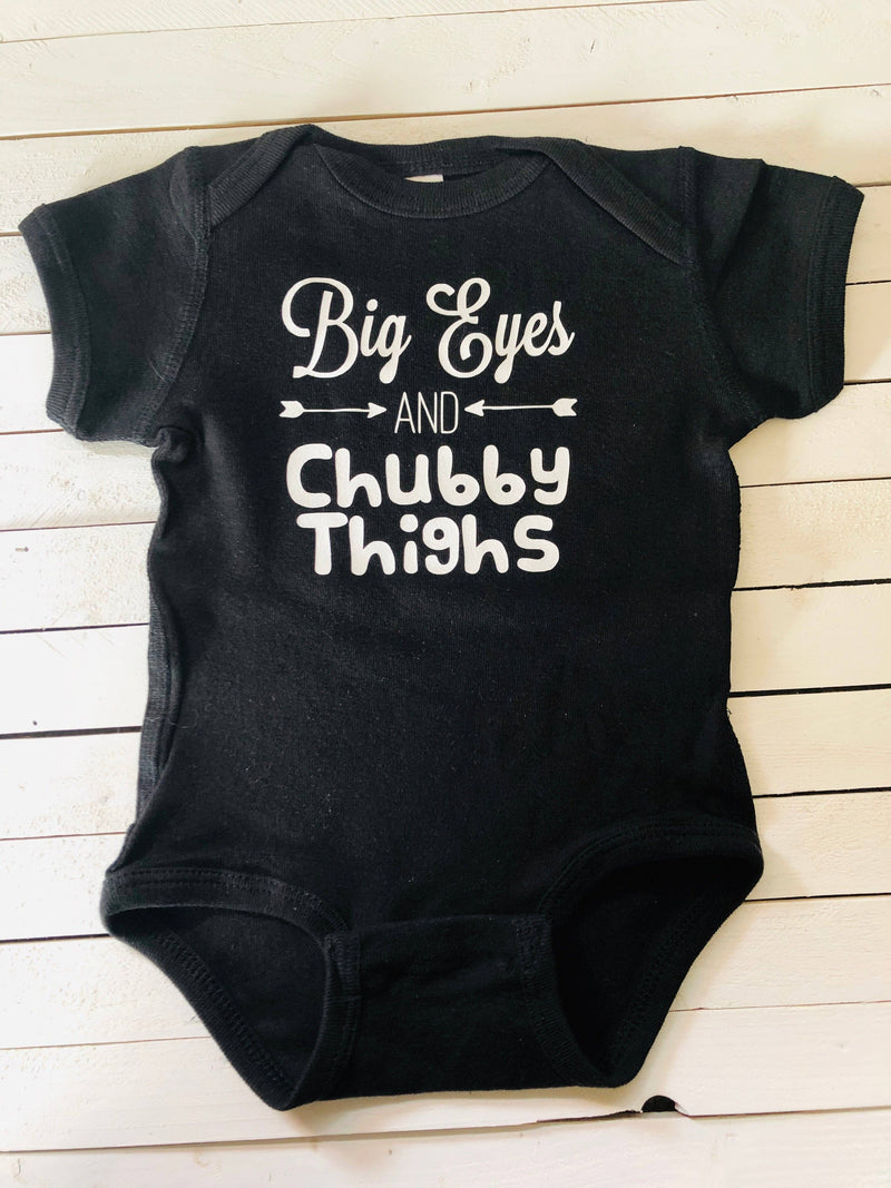 Big Eyes And Chubby Thighs Funny Onesie