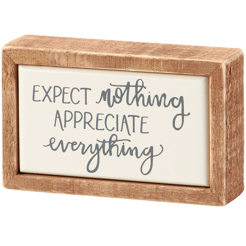 Expect Nothing Box Sign Mini
