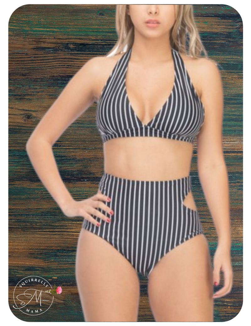 Navy & White Stripe Bikini