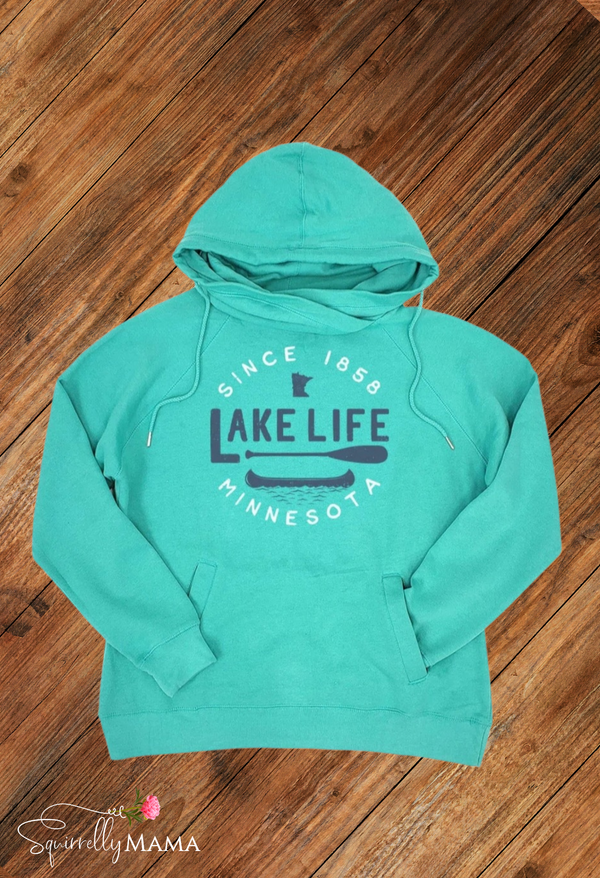 Minnesota Lake Life Hoodie- Teal